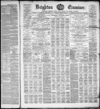 cover page of Brighton Examiner published on February 24, 1880