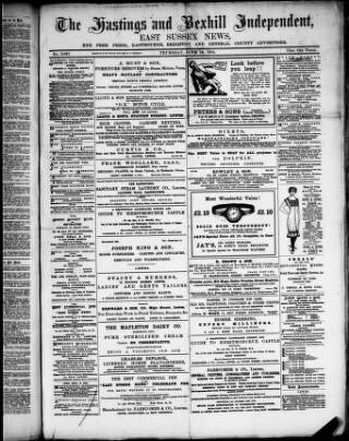 cover page of Hastings and Bexhill Independent published on June 18, 1914