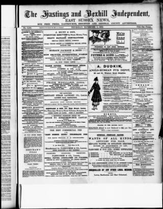 cover page of Hastings and Bexhill Independent published on November 2, 1916