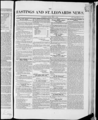 cover page of Hastings and St. Leonards News published on May 4, 1849