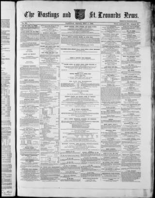 cover page of Hastings and St. Leonards News published on May 4, 1866