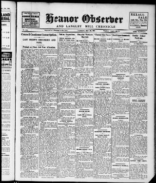 cover page of Heanor Observer published on May 4, 1939