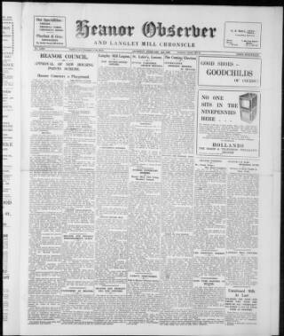 cover page of Heanor Observer published on February 2, 1950