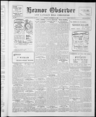 cover page of Heanor Observer published on September 21, 1950