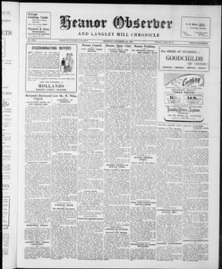 cover page of Heanor Observer published on November 2, 1950