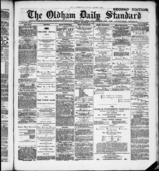 cover page of Oldham Daily Standard and Northern Times published on September 17, 1889