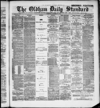 cover page of Oldham Daily Standard and Northern Times published on November 27, 1889