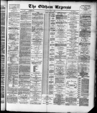 cover page of Oldham Evening Express published on May 4, 1889
