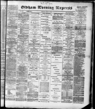 cover page of Oldham Evening Express published on June 18, 1889