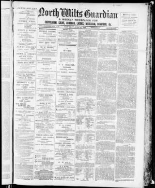 cover page of North Wilts Guardian published on June 18, 1898