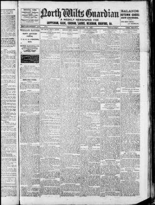 cover page of North Wilts Guardian published on August 31, 1917