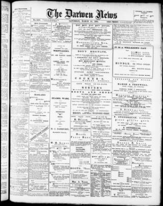 cover page of Darwen News published on March 25, 1905