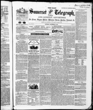 cover page of East Somerset Telegraph and General Advertiser published on September 17, 1859