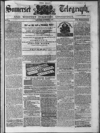 cover page of East Somerset Telegraph and General Advertiser published on November 2, 1872