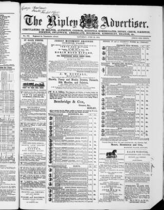 cover page of Ripley Advertiser published on June 18, 1864