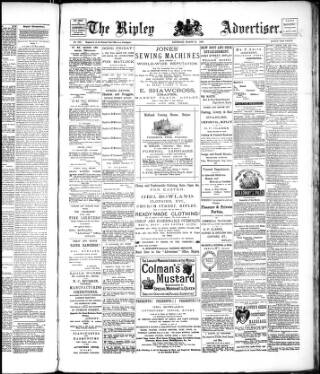 cover page of Ripley Advertiser published on March 25, 1882