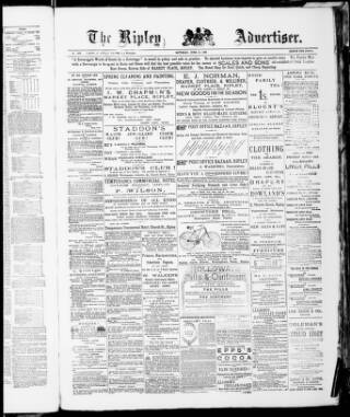 cover page of Ripley Advertiser published on June 18, 1892