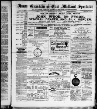cover page of Hunts Guardian published on June 18, 1881