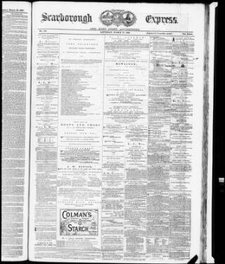 cover page of Scarborough Express and General Advertiser published on March 27, 1880