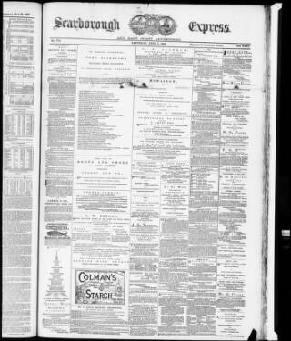 cover page of Scarborough Express and General Advertiser published on June 5, 1880