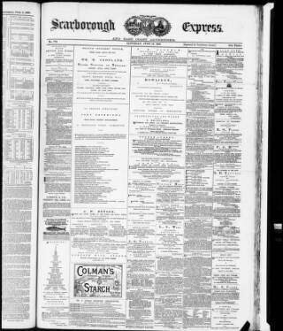 cover page of Scarborough Express and General Advertiser published on June 12, 1880