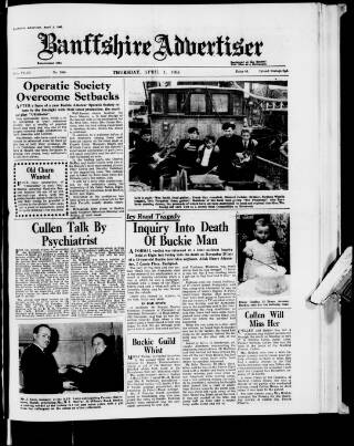 cover page of Banffshire Advertiser published on April 1, 1965