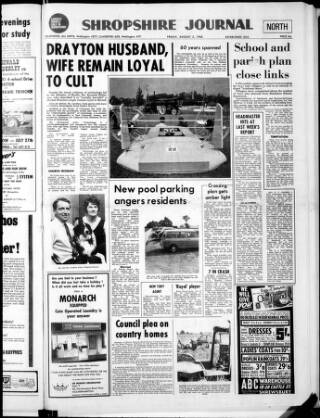 cover page of Wellington Journal published on August 2, 1968