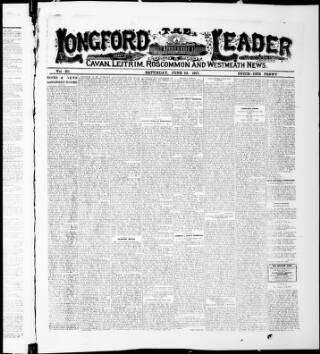 cover page of Longford Leader published on June 23, 1917