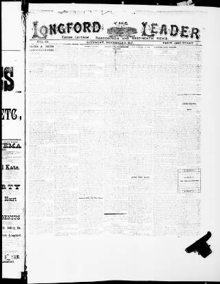 cover page of Longford Leader published on November 3, 1917