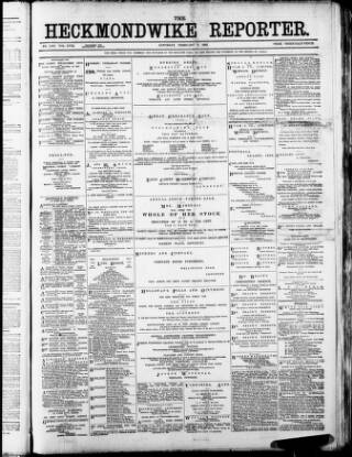 cover page of Heckmondwike Reporter published on February 2, 1889