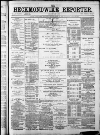 cover page of Heckmondwike Reporter published on May 4, 1889