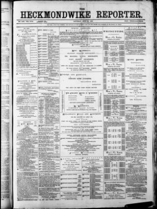 cover page of Heckmondwike Reporter published on June 15, 1889