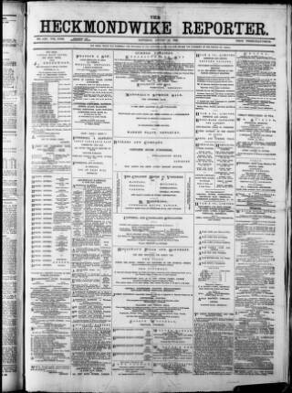 cover page of Heckmondwike Reporter published on August 10, 1889