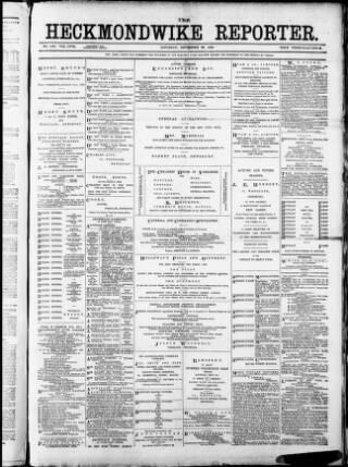 cover page of Heckmondwike Reporter published on September 28, 1889