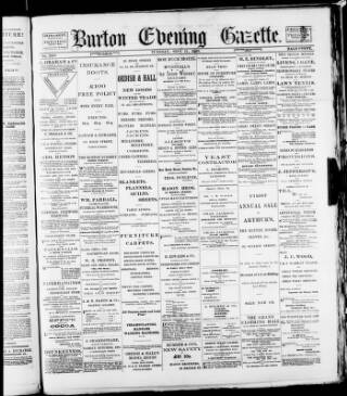 cover page of Burton Evening Gazette published on September 17, 1889