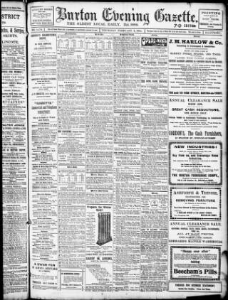 cover page of Burton Evening Gazette published on February 2, 1911