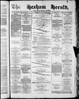 cover page of Hexham Herald and Northumbrian Gazette published on May 4, 1878