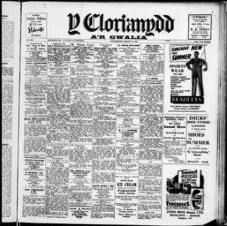 cover page of Y Clorianydd published on June 18, 1952