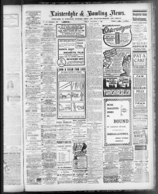 cover page of Laisterdyke & Bowling News published on November 2, 1906