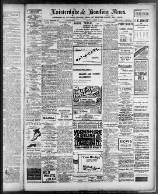 cover page of Laisterdyke & Bowling News published on August 2, 1907