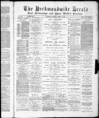 cover page of Heckmondwike Herald published on April 4, 1889