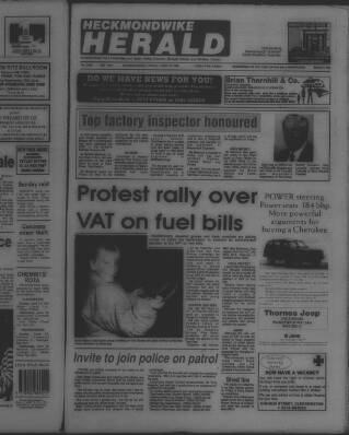 cover page of Heckmondwike Herald published on June 18, 1993