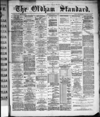 cover page of Oldham Standard published on March 30, 1889