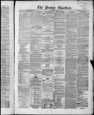 cover page of Preston Guardian published on April 4, 1863