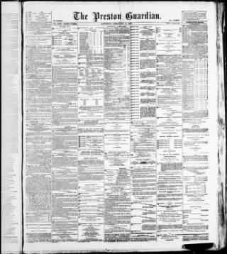cover page of Preston Guardian published on February 2, 1889