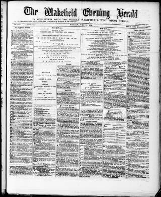 cover page of Wakefield Evening Herald published on June 18, 1889