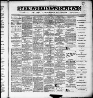 cover page of Workington News and West Cumberland Advertiser published on February 2, 1889