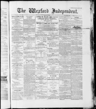 cover page of Wexford Independent published on June 18, 1890
