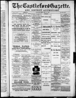 cover page of Castleford Gazette published on September 27, 1889