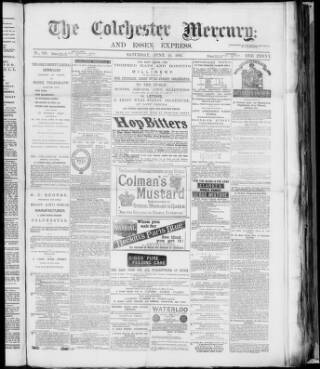 cover page of Colchester Mercury and North Essex Express published on June 18, 1881